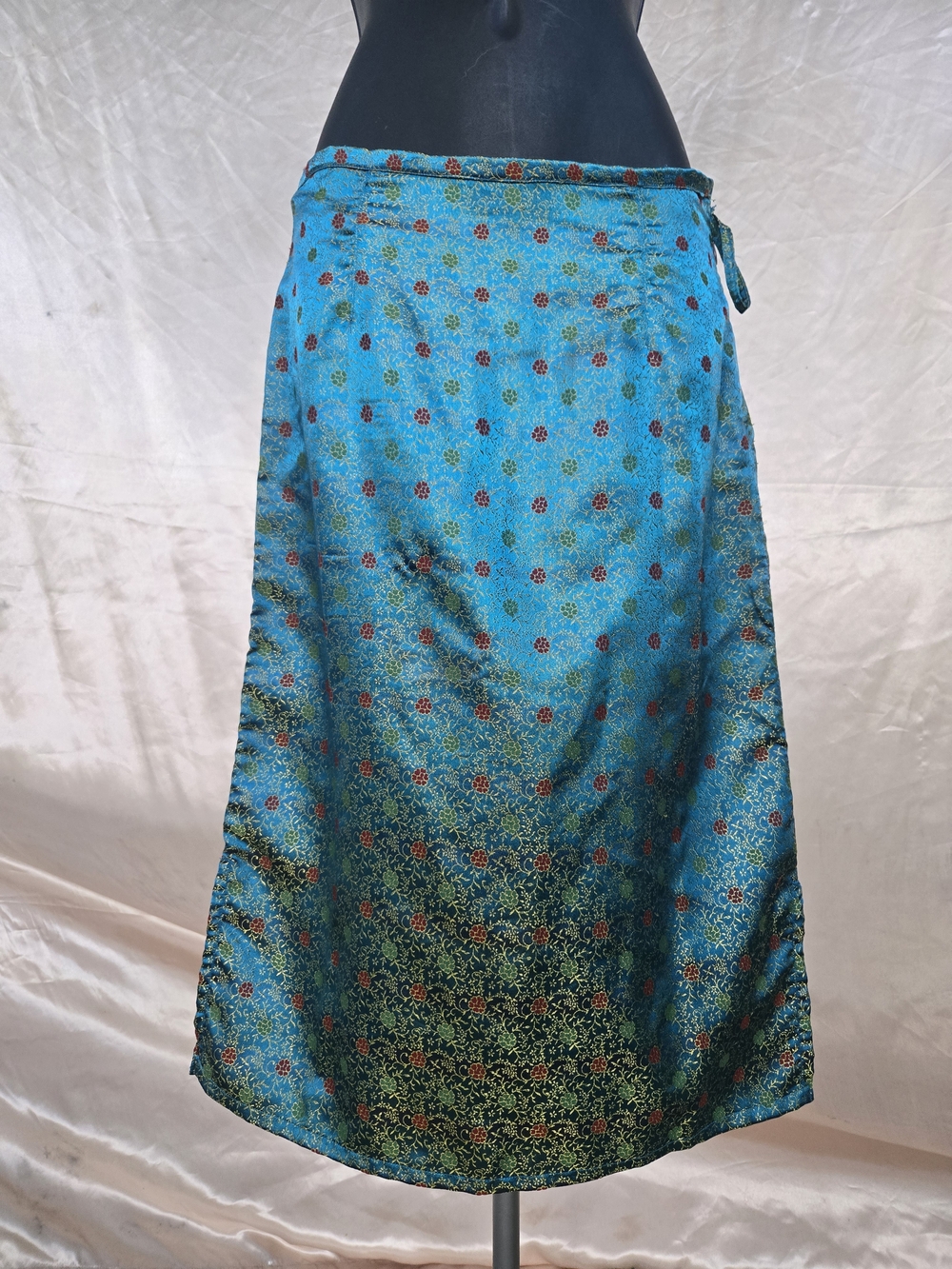 Fashion Magazine Teal Floral Wrap‎ Skirt